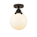 Beacon Semi-Flush Mount shown in the Oil Rubbed Bronze finish with a Matte White shade