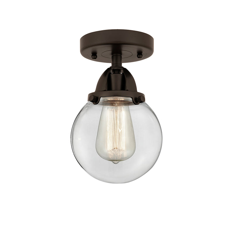 Beacon Semi-Flush Mount shown in the Oil Rubbed Bronze finish with a Clear shade