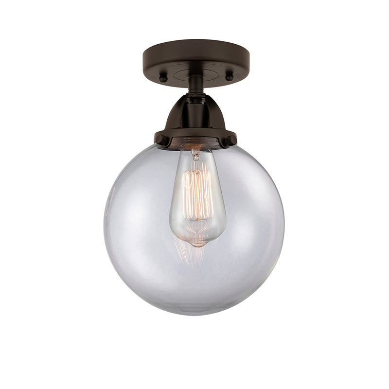 Beacon Semi-Flush Mount shown in the Oil Rubbed Bronze finish with a Clear shade