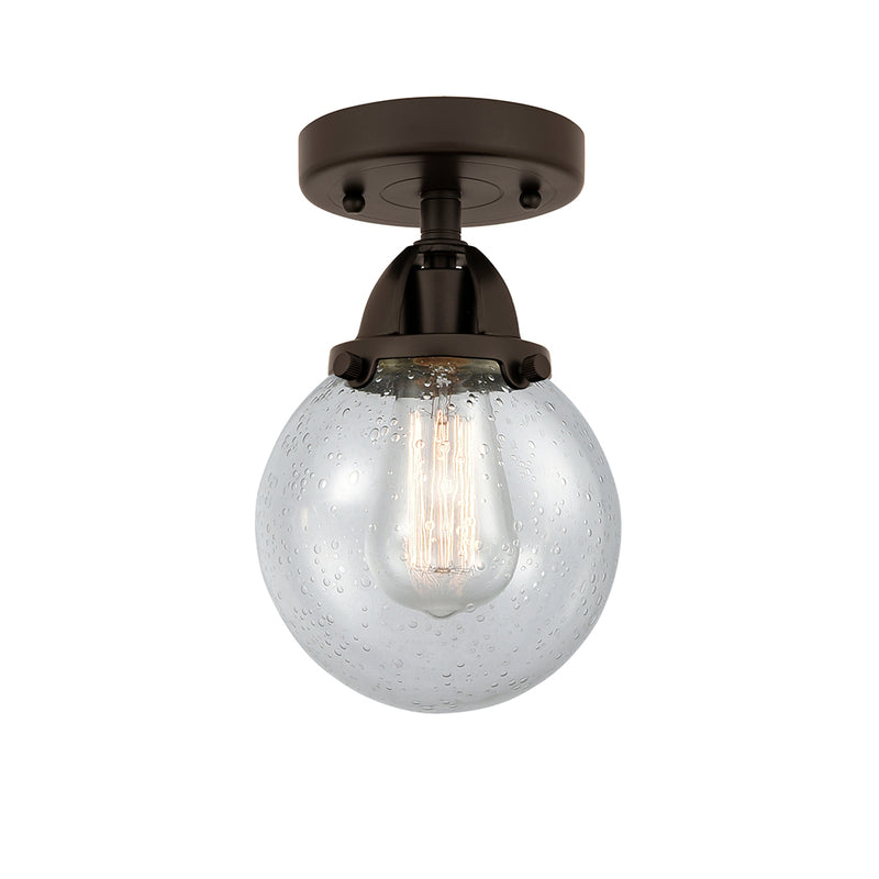 Beacon Semi-Flush Mount shown in the Oil Rubbed Bronze finish with a Seedy shade