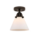 Cone Semi-Flush Mount shown in the Oil Rubbed Bronze finish with a Matte White shade