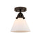 Cone Semi-Flush Mount shown in the Oil Rubbed Bronze finish with a Matte White shade