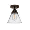 Cone Semi-Flush Mount shown in the Oil Rubbed Bronze finish with a Clear shade