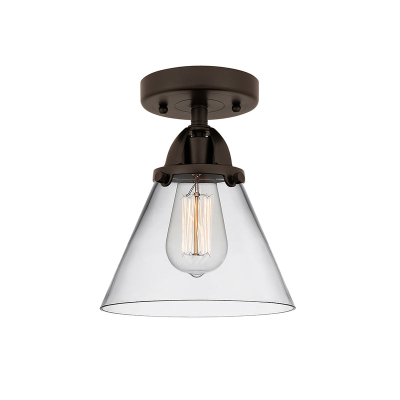 Cone Semi-Flush Mount shown in the Oil Rubbed Bronze finish with a Clear shade