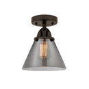 Cone Semi-Flush Mount shown in the Oil Rubbed Bronze finish with a Plated Smoke shade