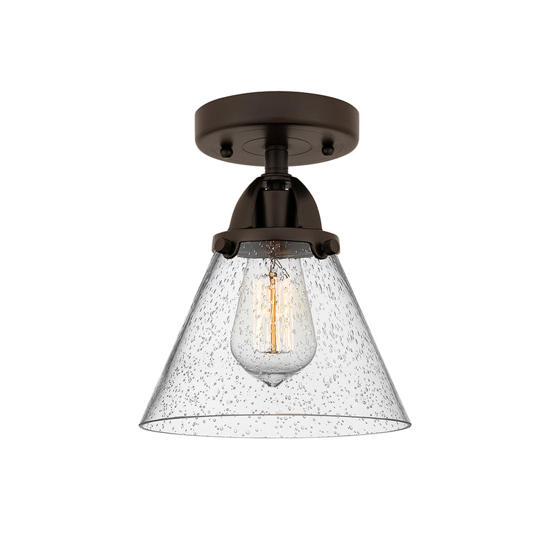 Cone Semi-Flush Mount shown in the Oil Rubbed Bronze finish with a Seedy shade