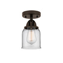 Bell Semi-Flush Mount shown in the Oil Rubbed Bronze finish with a Clear shade