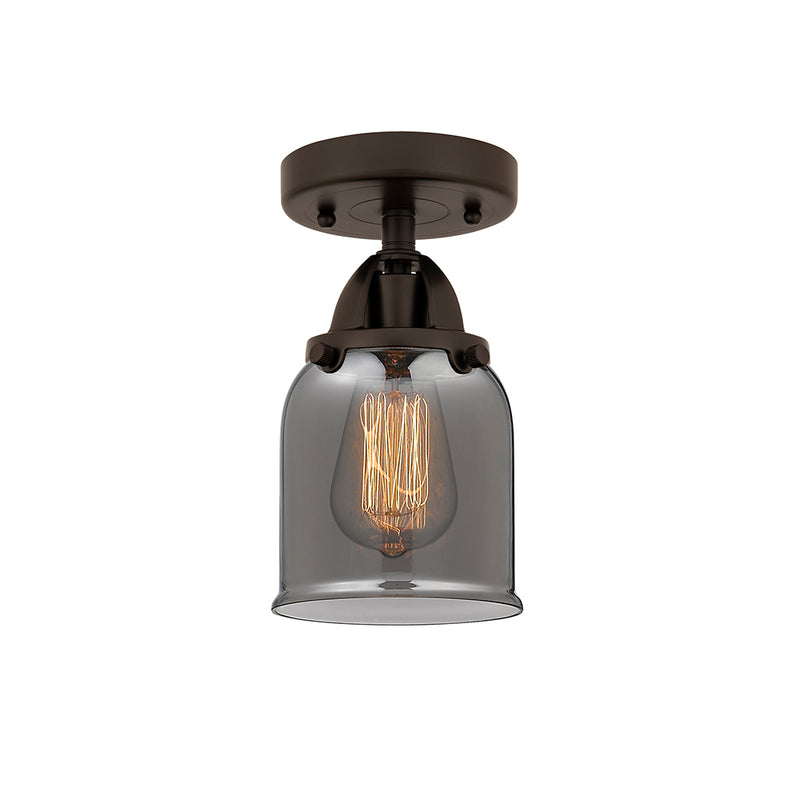 Bell Semi-Flush Mount shown in the Oil Rubbed Bronze finish with a Plated Smoke shade