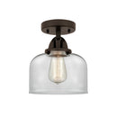 Bell Semi-Flush Mount shown in the Oil Rubbed Bronze finish with a Clear shade