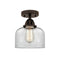 Bell Semi-Flush Mount shown in the Oil Rubbed Bronze finish with a Clear shade