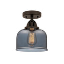 Bell Semi-Flush Mount shown in the Oil Rubbed Bronze finish with a Plated Smoke shade