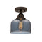 Bell Semi-Flush Mount shown in the Oil Rubbed Bronze finish with a Plated Smoke shade