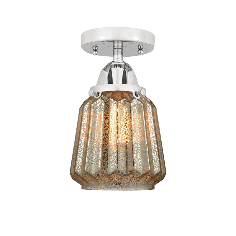 Chatham Semi-Flush Mount shown in the Polished Chrome finish with a Mercury shade