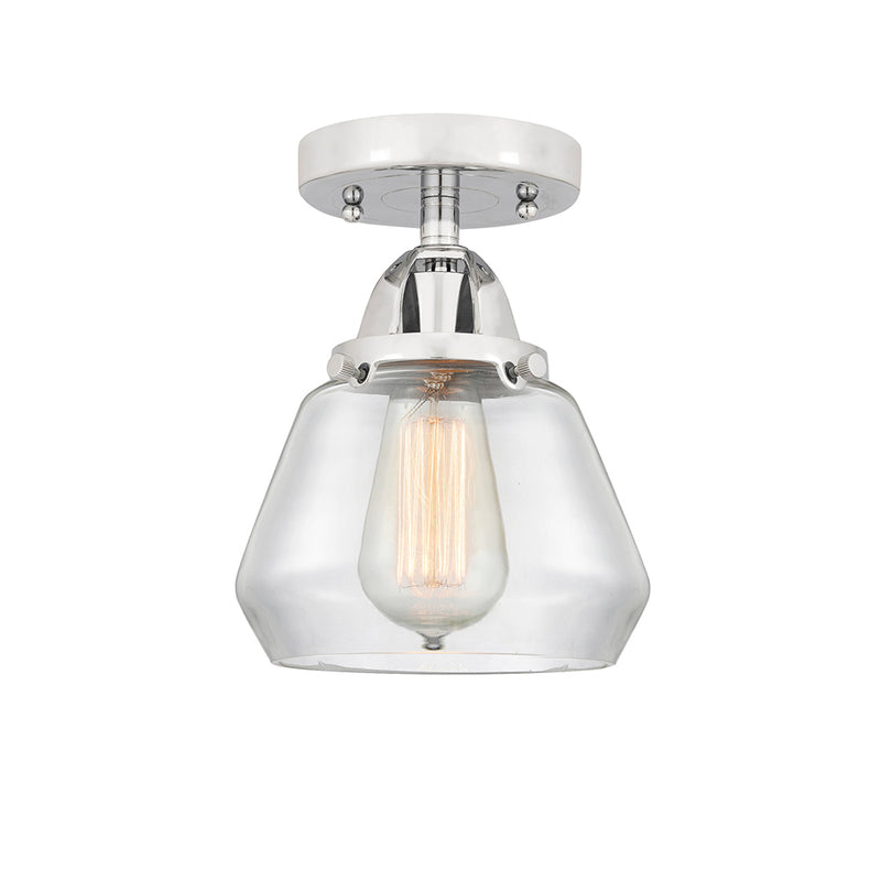 Fulton Semi-Flush Mount shown in the Polished Chrome finish with a Clear shade