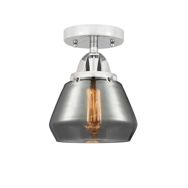 Fulton Semi-Flush Mount shown in the Polished Chrome finish with a Plated Smoke shade