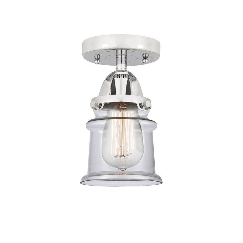 Canton Semi-Flush Mount shown in the Polished Chrome finish with a Clear shade