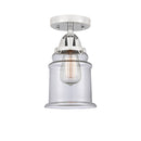 Canton Semi-Flush Mount shown in the Polished Chrome finish with a Clear shade