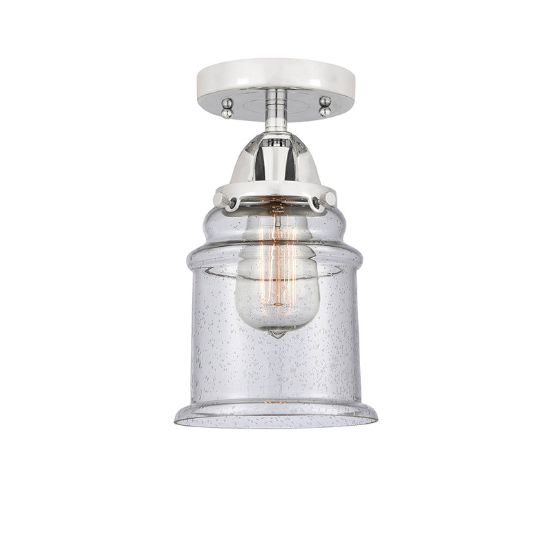 Canton Semi-Flush Mount shown in the Polished Chrome finish with a Seedy shade