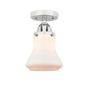 Bellmont Semi-Flush Mount shown in the Polished Chrome finish with a Matte White shade