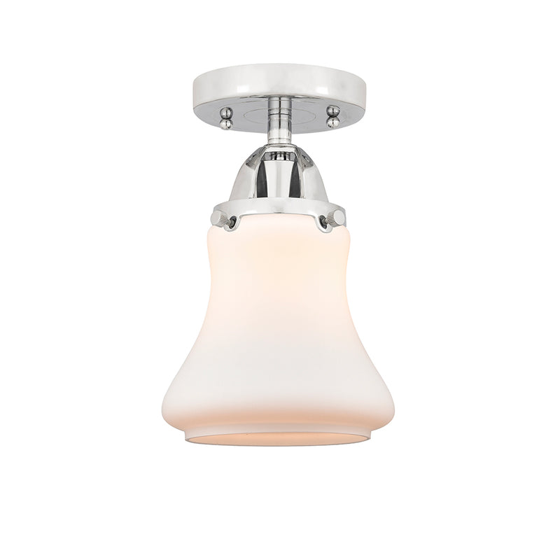 Bellmont Semi-Flush Mount shown in the Polished Chrome finish with a Matte White shade