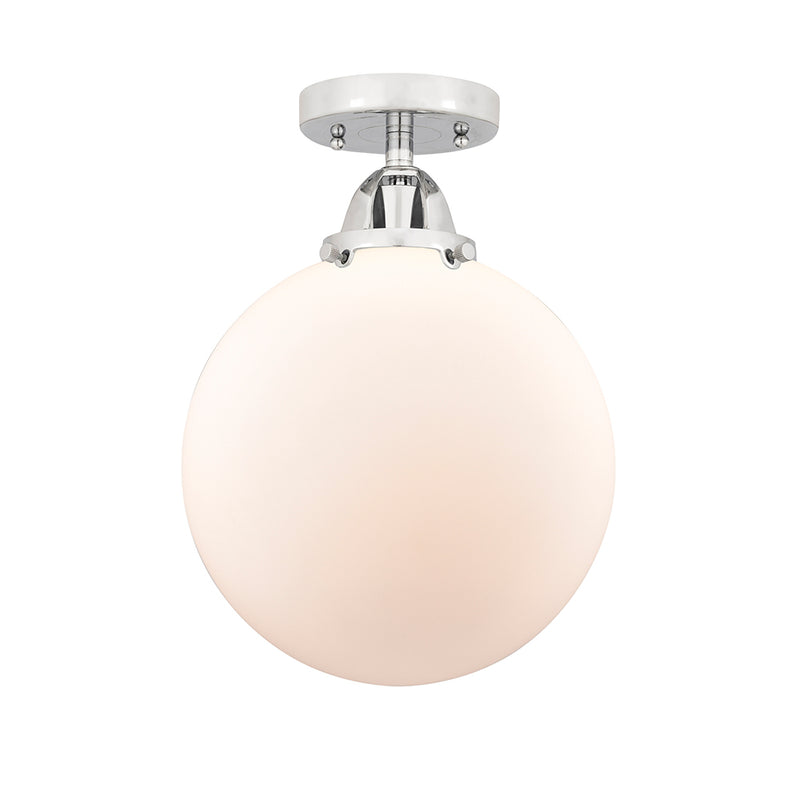 Beacon Semi-Flush Mount shown in the Polished Chrome finish with a Matte White shade