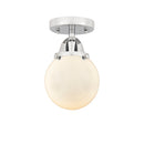 Beacon Semi-Flush Mount shown in the Polished Chrome finish with a Matte White shade