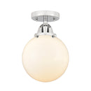 Beacon Semi-Flush Mount shown in the Polished Chrome finish with a Matte White shade