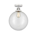 Beacon Semi-Flush Mount shown in the Polished Chrome finish with a Clear shade