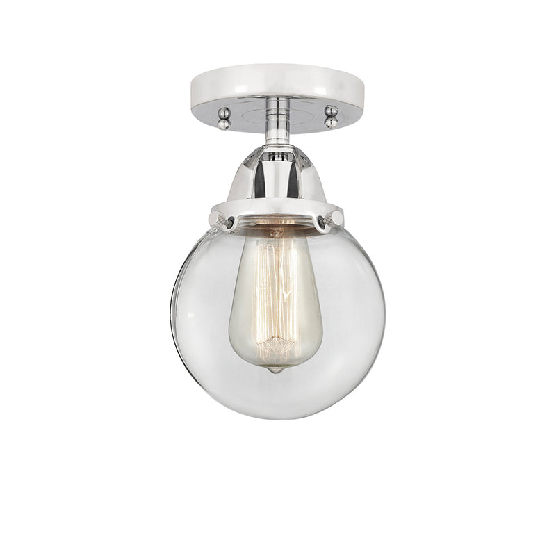 Beacon Semi-Flush Mount shown in the Polished Chrome finish with a Clear shade