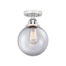 Beacon Semi-Flush Mount shown in the Polished Chrome finish with a Clear shade