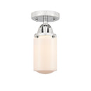 Dover Semi-Flush Mount shown in the Polished Chrome finish with a Matte White shade