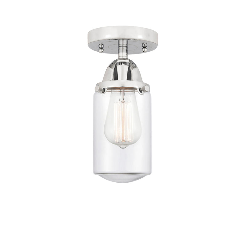 Dover Semi-Flush Mount shown in the Polished Chrome finish with a Clear shade