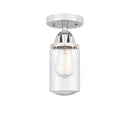 Dover Semi-Flush Mount shown in the Polished Chrome finish with a Seedy shade