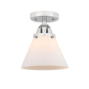 Cone Semi-Flush Mount shown in the Polished Chrome finish with a Matte White shade