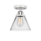 Cone Semi-Flush Mount shown in the Polished Chrome finish with a Clear shade