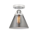 Cone Semi-Flush Mount shown in the Polished Chrome finish with a Plated Smoke shade