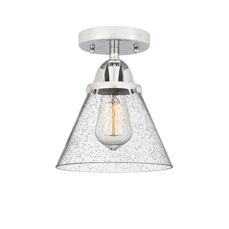 Cone Semi-Flush Mount shown in the Polished Chrome finish with a Seedy shade