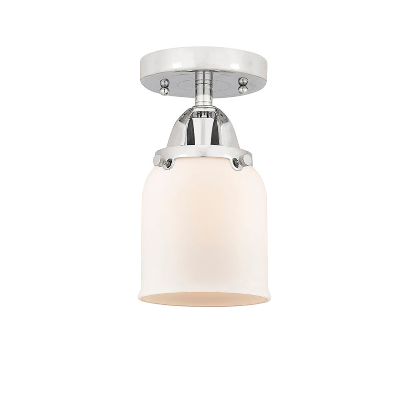 Bell Semi-Flush Mount shown in the Polished Chrome finish with a Matte White shade