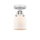 Bell Semi-Flush Mount shown in the Polished Chrome finish with a Matte White shade