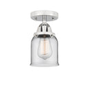 Bell Semi-Flush Mount shown in the Polished Chrome finish with a Clear shade