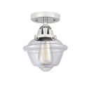 Oxford Semi-Flush Mount shown in the Polished Chrome finish with a Clear shade