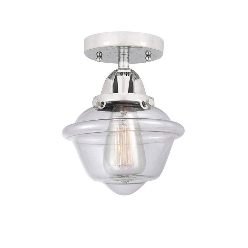 Oxford Semi-Flush Mount shown in the Polished Chrome finish with a Clear shade