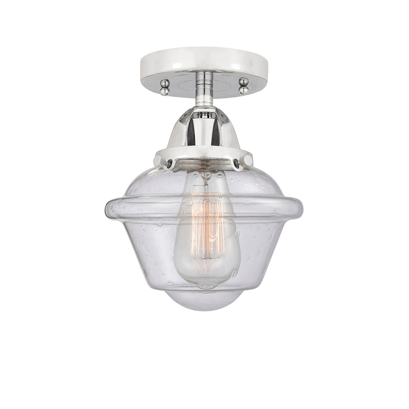 Oxford Semi-Flush Mount shown in the Polished Chrome finish with a Seedy shade