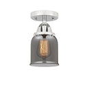 Bell Semi-Flush Mount shown in the Polished Chrome finish with a Plated Smoke shade