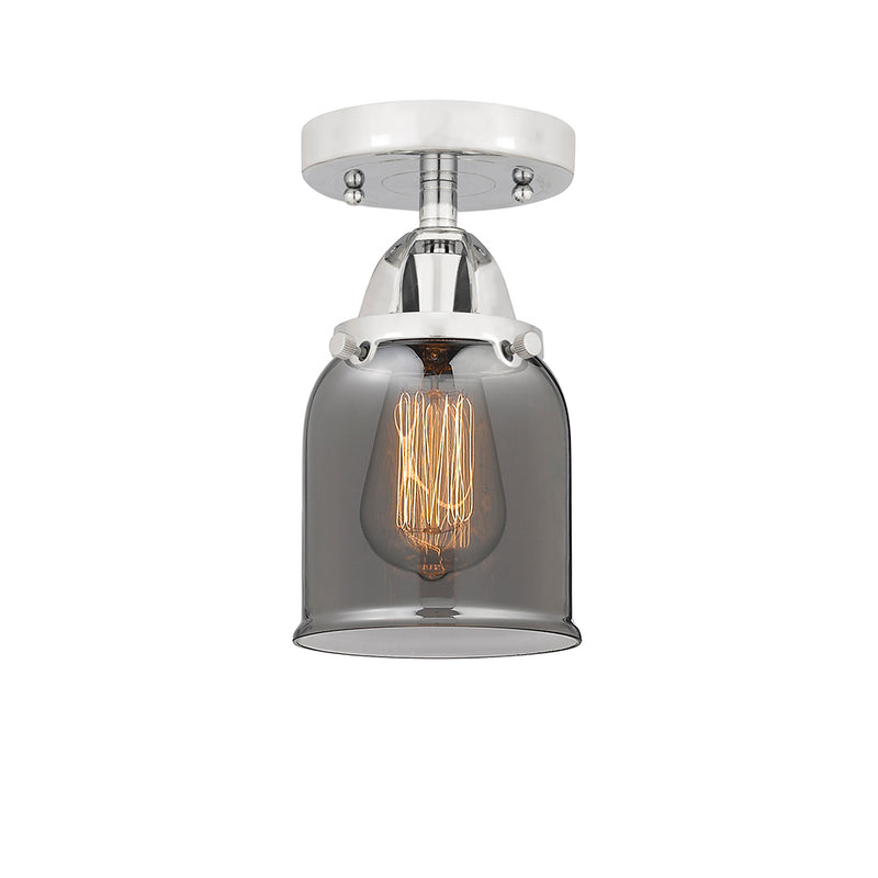 Bell Semi-Flush Mount shown in the Polished Chrome finish with a Plated Smoke shade