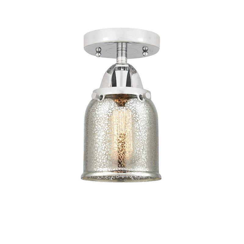 Bell Semi-Flush Mount shown in the Polished Chrome finish with a Silver Plated Mercury shade