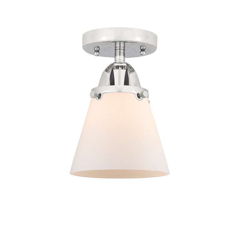 Cone Semi-Flush Mount shown in the Polished Chrome finish with a Matte White shade