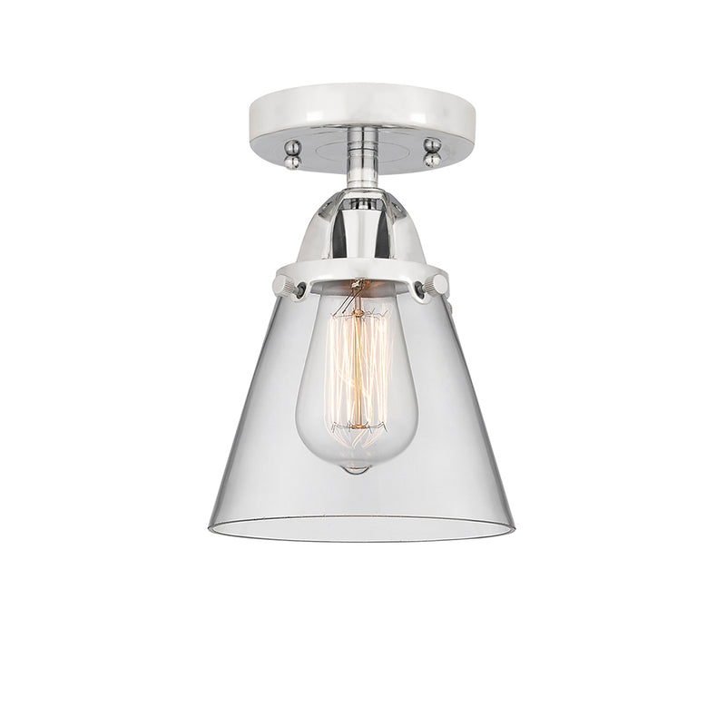 Cone Semi-Flush Mount shown in the Polished Chrome finish with a Clear shade