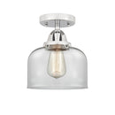 Bell Semi-Flush Mount shown in the Polished Chrome finish with a Clear shade