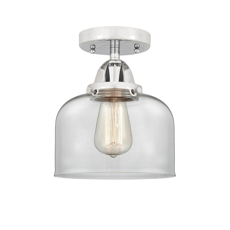 Bell Semi-Flush Mount shown in the Polished Chrome finish with a Clear shade